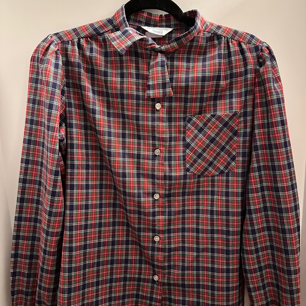 Women Plaid Shirt - Red and Blue